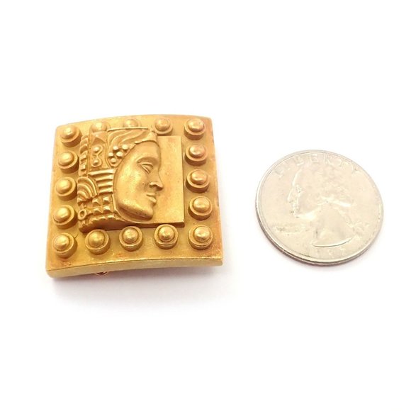 Authentic! Barry Kieselstein Cord 18k Yellow Gold Women Of The World Pin Brooch - Picture 5 of 9